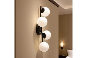 LED Indoor G9 Lamp Fixtures Black Metal Body Iron Glass Ball Decor Wall Lamps for Bedroom Bed Corridor Living Room Corridor 0764