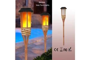 Bamboo Pole Flame Garden Lawn Lighting Torch Solar Stake Lights Outdoor Garden Lights Landscape Waterproof