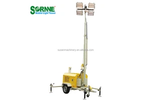 Factory Hot Sale Customizable 7m Horizontal Manual Mast High Power Diesel Construction Led Light Tower