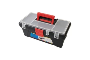12.5 Inch Portable Plastic Tools Box Chest Storage Organizer Handle Tray Compartment Kits Toolbox Tool Case Holder Container
