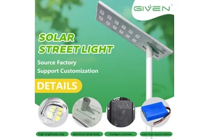 All in One Solar Street Light IP66-LED Solar Street Lamp with High Lumen 3-Sensor LiFePO4 Battery & Remote Control for Main Road