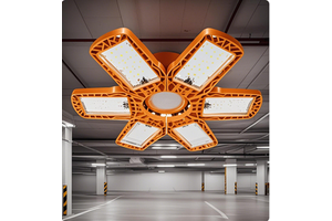 180W Foldable High Bay Light Led Garage Light with 6+1 Deformable Panels E26/E27 Base Workshop Warehouse LED Ceiling Lights