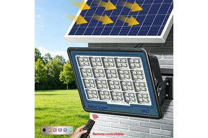 New Solar Power Flood Light IP67 Rated Super Bright 200W 300W 400W Spotlight Waterproof Aluminum Garden Light 90 Beam