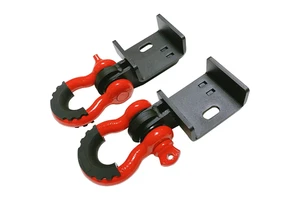 AMBITION New Condition Front Tow Hook Brackets High Strength Steel with Anti-Rust Coating 3/4in Shackle D Rings Heavy-Duty