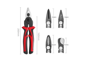 Multifunctional Vise, Needle Nose Pliers, Diagonal Pliers Set, Household Electrician Wire Stripper, Hardware Tool Pliers