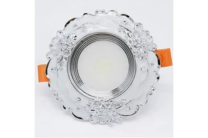 European Style Downlight LED Embedded 3w Tricolor Diaphanous Sky Flower Light Living Room Household Hole Light