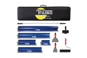 Triuso 10-Piece Spatula Set With Carry Bag Flexible Stainless Steel Blades Wall Ceiling Façade Finishing Tool Kit