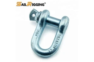 G210 Lifting Electro Galvanized Screw Pin US Dee Type Carbon Steel Drop Forged Marine Rigging Chain D Shackle 210 Shackle