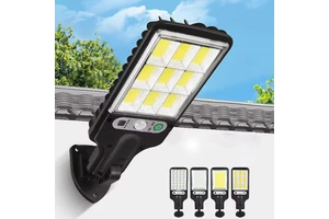 72 108COB Outdoor Solar Street Light Motion Sensor 3 Modes Human Induction Waterproof Solar Light for Garage Garden Patio