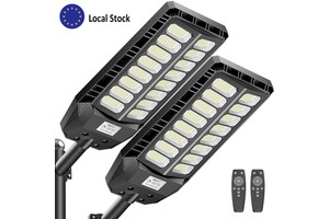 Efficient Renewable Energy Solar Pole Light Modern Integrated Design Waterproof Exterior Lamp for Private Villa Garden 2 Pcs