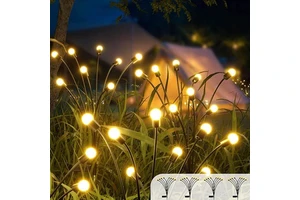 Solar Lights Outdoor Pathway Waterproof 6/8/10 Heads Led Powered Swaying Firefly Solar Firefly Garden Light