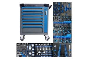 258pcs Heavy Duty Stainless Steel Tool Sets 7 Drawers Rolling Box Tool Cabinet Cart Trolley Caja De Herramientas for Auto Repair