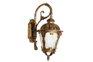 European Retro Aluminum Square LED Carved Outdoor Wall Lamp with PC Glass Shade Vintage Garden Courtyard Decorative Wall Sconce