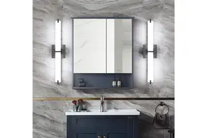 Modern IP44 ETL Listed Flush Mount 3CCT AC 120V Vanity Light bar Decorative Bathroom Linear Wall Light 15W-36W Mirror Light