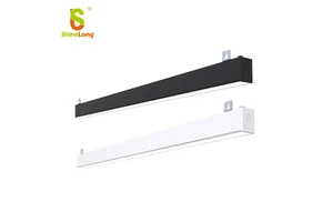 4 FT Black LED Architectural Linear Light Fixture Aluminum 4000K Pendant Lighting Workshop Auto Office Shop-Dimmable 20W/40W/80W