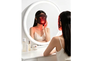 LED Face Mask Red Light Boosts Collagen 660nm Blue Light Anti Acne 850nm Green Light Balances Skin Tone