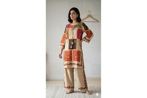 FUSION Digital Coords Set SL00247 Bohemian Style Three Quarter Sleeve Tops for Spring/Summer Price 1849!