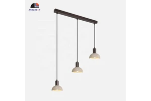 High Quality Decorative Minimalist Dining Nordic Modern E27 Ceiling 3-light Linear Travertine Kitchen Island Pendant Light