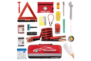Car Roadside Emergency Safety Tools Kit Set Bag With Jumper Starter First Aid Kit Tow Rope