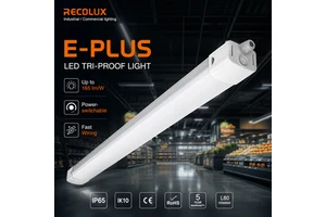 Phase Switchable LED Tri Proof Light IP65 19500LM Multi-Angle Beam CRI 80/90 5-Year Warranty IK10 Rated Dimmable Lighting