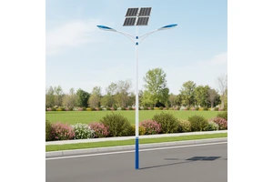 IP65 Double Arm with Post Solar Panel Lithium Battery Monocrystalline Silicon LED Outdoor Aluminum CCC RoHS Road Street Light