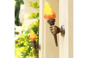 American Retro Aluminum Outdoor Wall Decor Lamp Creative Flame LED Lights Industrial Garden Yard Sconce Luminaire Waterproof