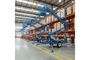 Blue And Black Color Battery And Diesel Dual Power 10~24m Telescopic Boom Lift Coconuts Picker