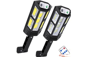 DIHAO Outdoor COB Solar Wall Light Human Sensor Garden Light Remote-controlled Street Lamps for Wall Lighting