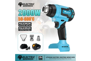18V Electric Goddess DIY Industrial Cordless 2000W Hot Air Machine Handheld Rechargeable Temperature 50-600C 3-Year Warranty