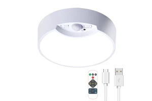 Bedroom Modern LED Motion Sensor Ceiling Light with AAA Battery Dimmable 50000 Hours Lifespan CRI 80 ABS+PC Material