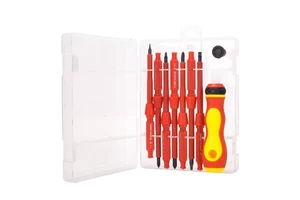 9-in-1 Electrician Dual-Purpose Special-Shaped Repair Tool Combination Multi-Purpose Insulated Screwdriver Set Plastic Handle