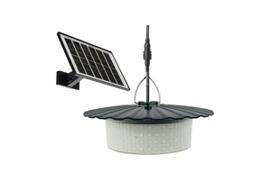 PIR Motion Sensor Solar Shed Light 244 LED Cold White Solar Pendant Light Outdoor 5 Modes Remote Control Hanging Lamp for Garage