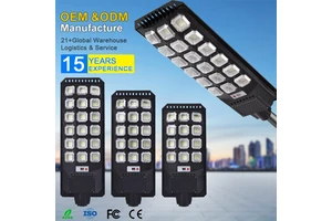 200w 300w 400w Battery Power Panel Lights Outdoor Dimmable Integrated All in 1 Led Solar Street Light With Remote Control