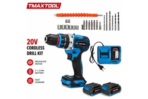 TMAXTOOL 21V Cordless Drill Set Power Tools Hand Tool Kit Electric Screwdriver Impact Driver for Home DIY Repair Workshop
