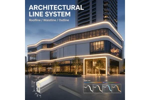 High Lumen 65-75lm/W Flexible Silicone Outdoor Stair Facade Lighting High CRI≥80 Architectural Contour Strip Light