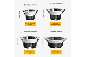 LED Downlight All Aluminum Living Room Corridor Embedded Wall Washer Light Narrow Side Deep Cup Anti-Glare Anti-Fog Waterproof