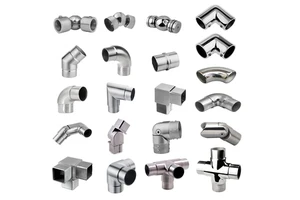 Handrail Stairs Pipe Connector Stainless Steel 180 Degree Elbow 30 45 90 Degree Railing Elbow Tube Cross Connector Hinge