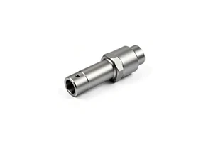 Bead Blasted Stainless Steel Shaft Coupling, CNC Machined Industrial Rotary Connector with Matte Finish for Machinery Drives