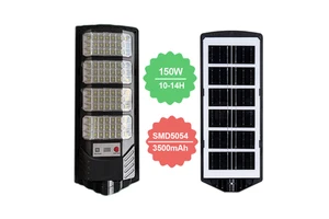 150W All-in-One Solar Street Light, IP65 Waterproof Outdoor Solar LED Lamp with Smart Motion Sensor for Wholesale