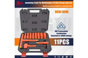 High Voltage VDE Insulated Electrician Tool Set Ratchet Socket Wrench Combination Kit for New Energy Vehicle EV Maintenance