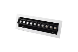 10 Light 20W Long Strip Line Spotlight LED Recessed Mount Rectangle Adjustable Downlight with ETL
