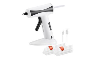 Rechargeable Cordless 2200mAh Battery Hot-Melt Glue Gun Kit Mini Wireless with 20 Pcs Glue Sticks Fast Pre-Hot Glue Gun