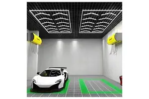 Square Grid Cellular Polygon Led Garage Lights for Automotive Detailing and Workshop Installation Office Overhead Lights
