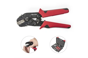 Electrician Fe92Ni8 Metric DIY Soft Grip Plastic OEM Quick Change Crimping Die Ratchet Terminal Crimping Plier Set