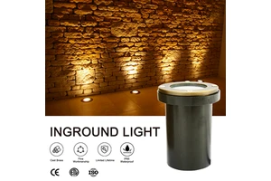 US Warehouse Shipment LED Low Voltage 12V AC/DC Cast Brass Waterproof IP65 Square Flat Glass Underground Park Light Fixture