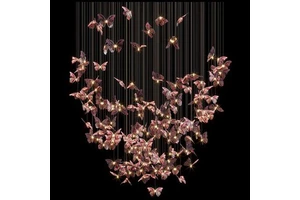 Nordic Modern Butterfly Pendant Lamps Indoor Home Decor Led Lighting Bedroom Bedside Hotel Lobby Stairs Hanging Light Fixtures