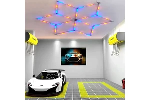 15x Multicolor RGB Detailing Car Light Wash Showroom Workshop Lighting Working Hex Hexagon Honeycomb Lamps LED Garage Light