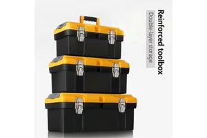 Toolbox, Small Household Storage Box, Large Industrial Portable Plastic Car Hardware Tool Storage Box for Electricians