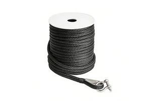 High Strength Marine Made Black Nylon Anchor Line Double Braided Anchor Rope Anchor Line with Thimble