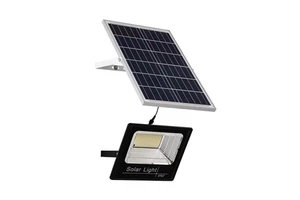 Solar Floodlight COB LED IP67 Waterproof Aluminum Outdoor Projector with Light Sensor Control 3-Year Warranty